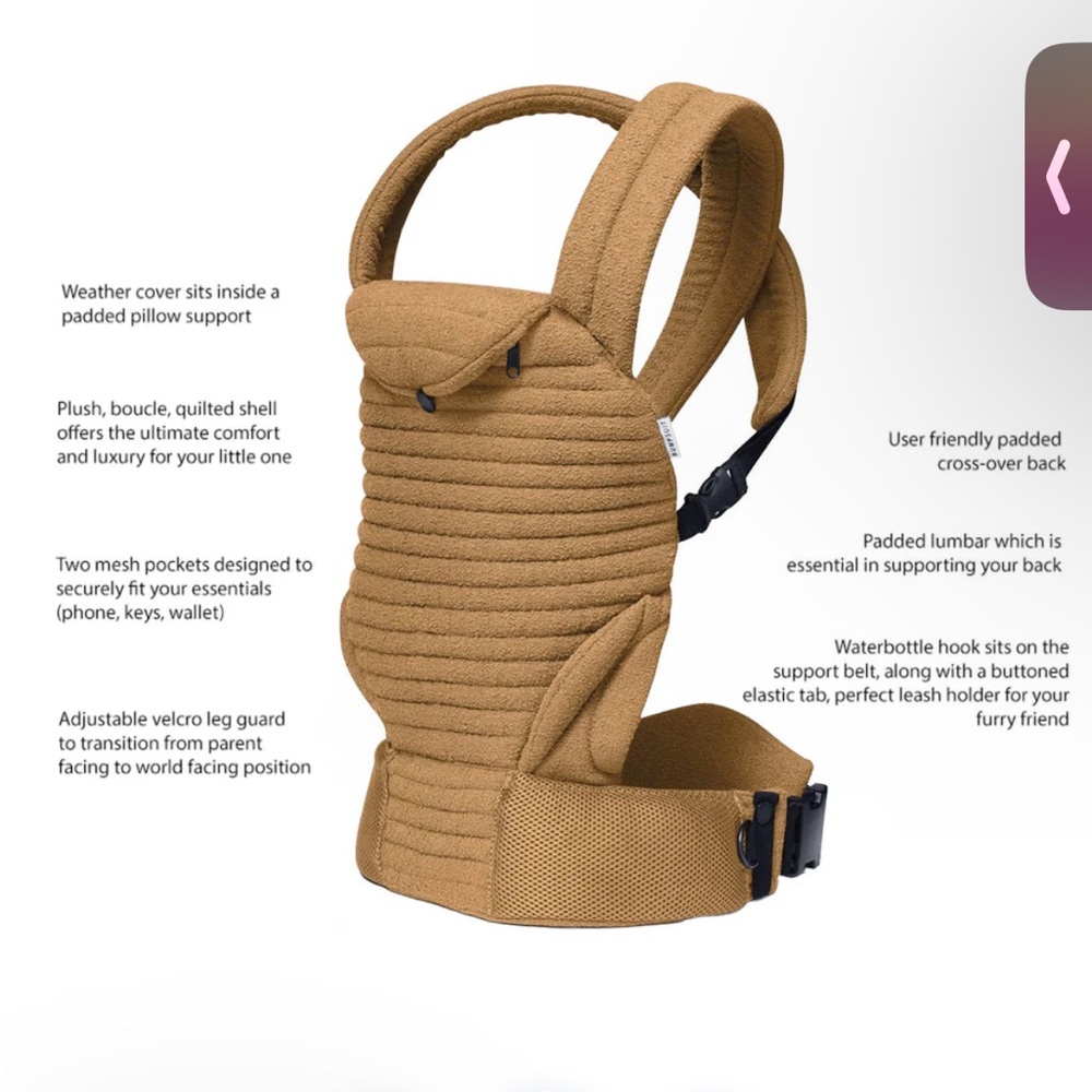 BUMPSUIT carrier in colour Honey - new with tags and box